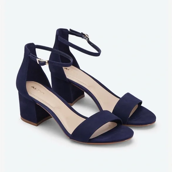 Aldo Shoes Aldo Navy Heels Classic Suede Poshmark